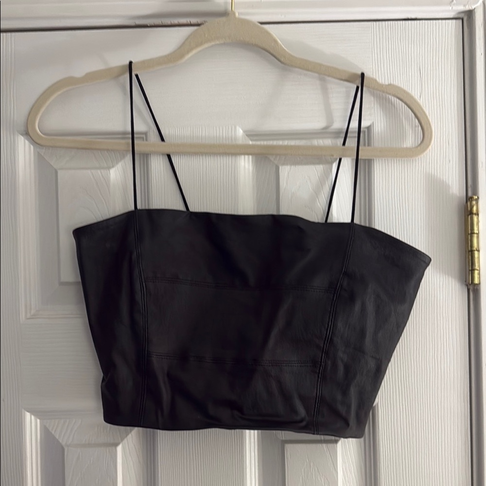 4SI3NNA Black Sleeveless Bustier Crop Camisole